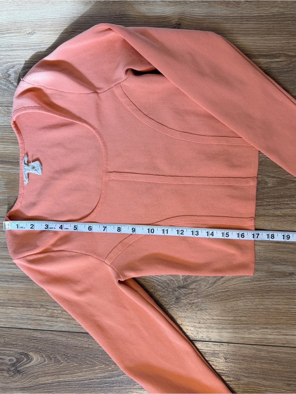 Women’s Coral-Orange Long Sleeve Scoop Neck Top
